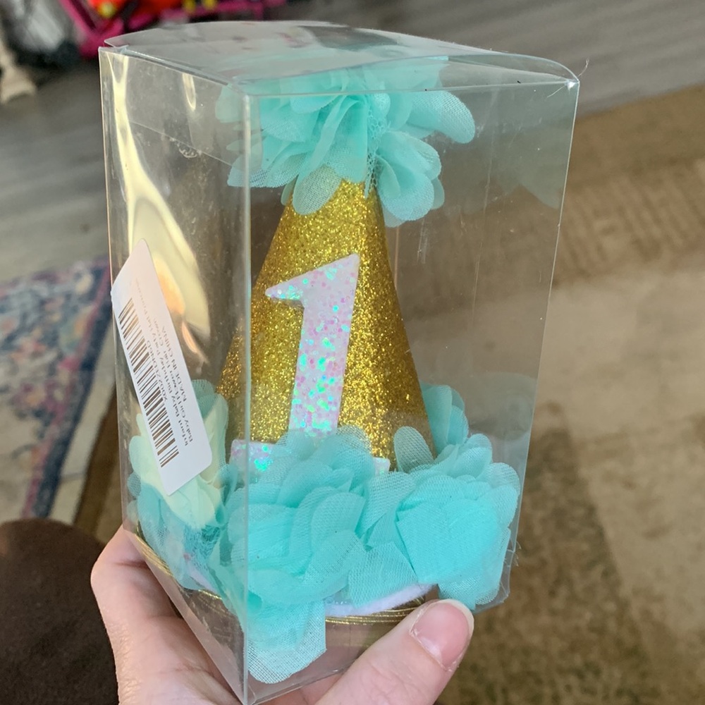 Baby princess 1 birthday hat crown